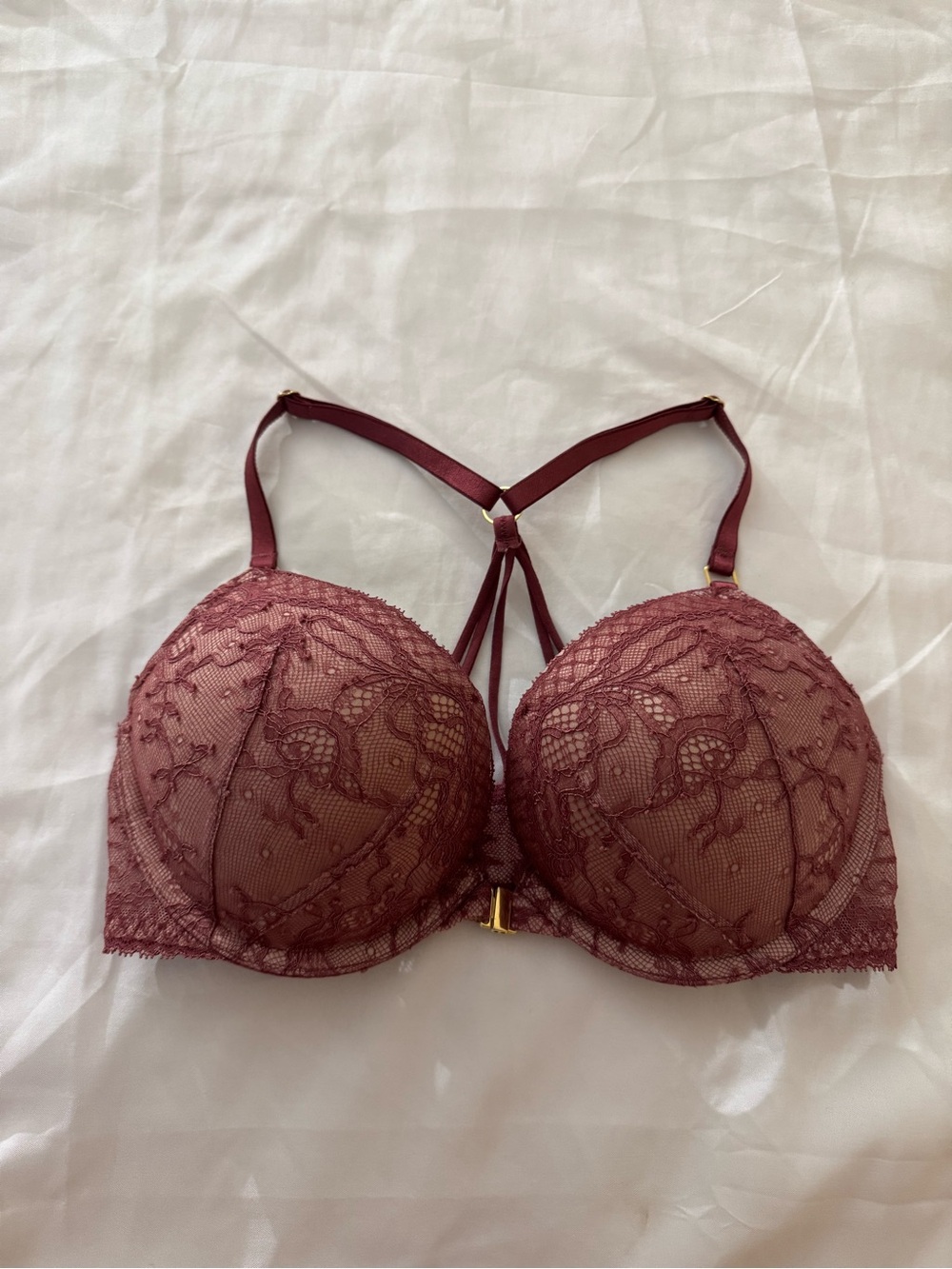 Victoria's Secret Lace Push-Up Bra in Wine